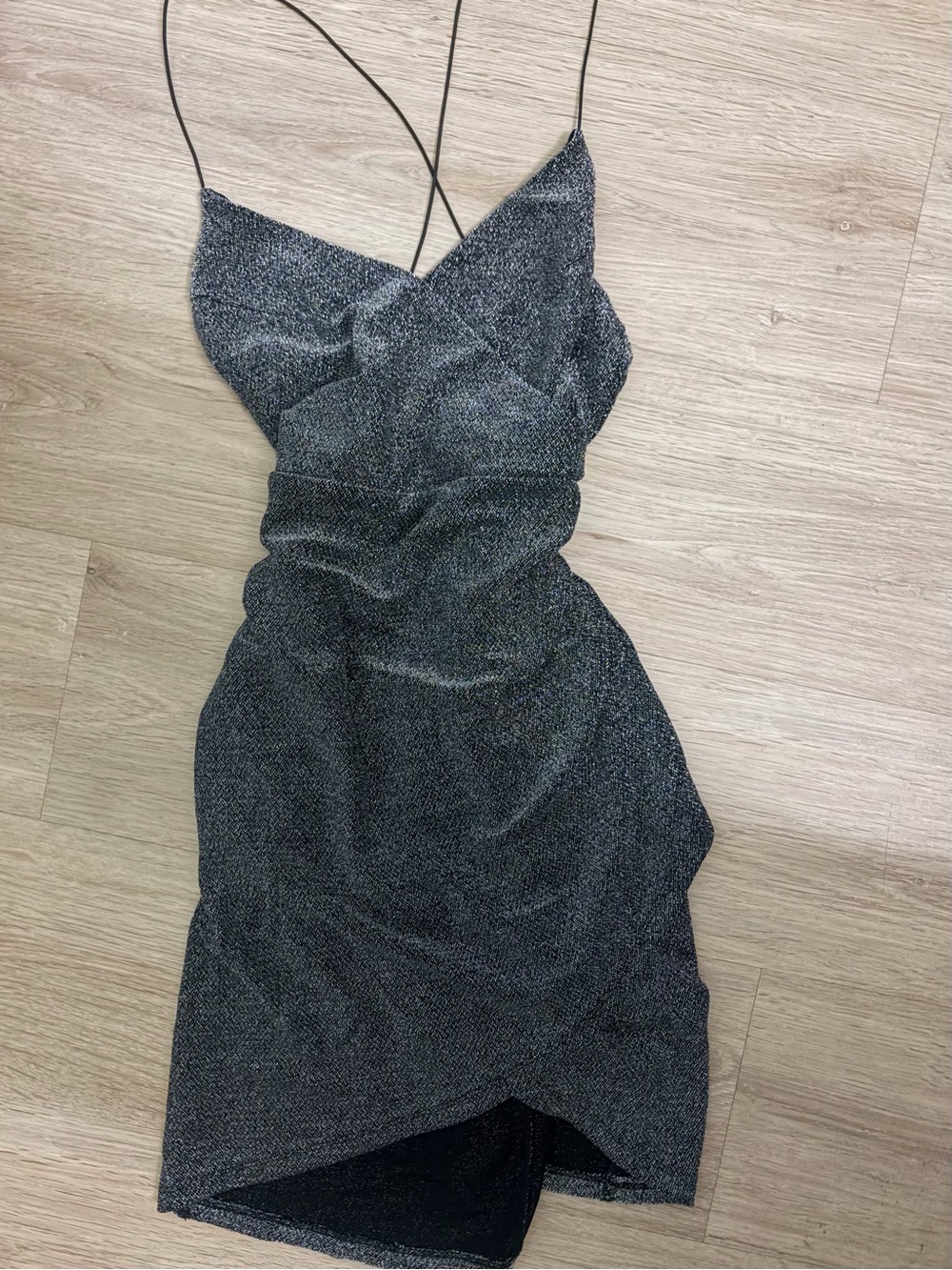 Forever 21 Metallic Slip Mini Dress - Black